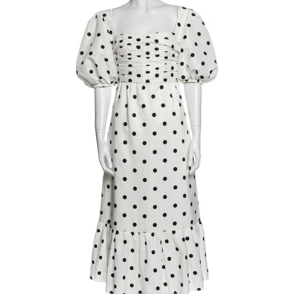 Self-Portrait Polka Dot Print Long Dress
